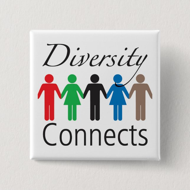 Diversity Connects Square Button (Front)