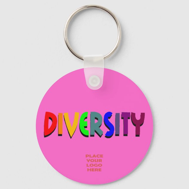 Diversity Custom Hot Pink Keychain (Front)