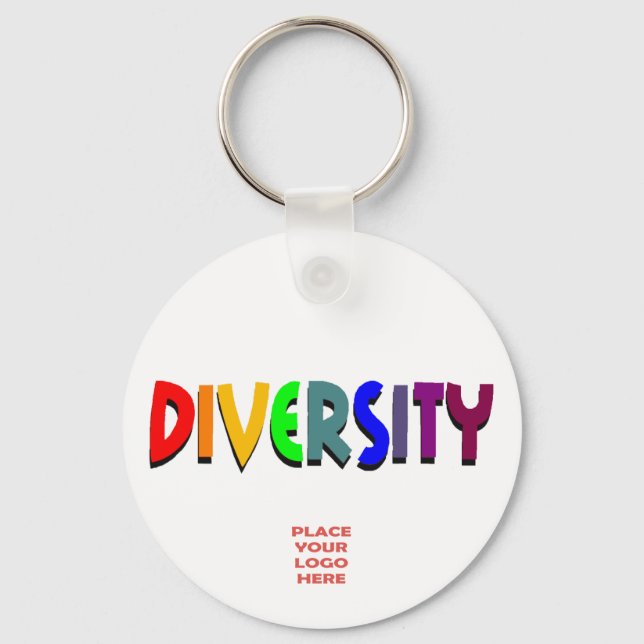Diversity Custom White Keychain (Front)