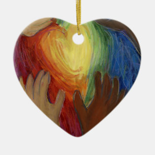 Diversity DEI Hearts Holiday Gift Ornament