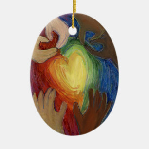 Diversity DEI Hearts Holiday Gift Ornaments