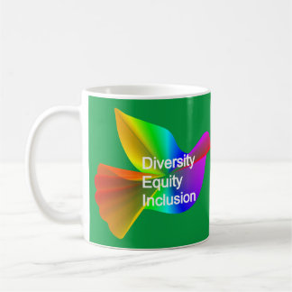 Diversity Equity Inclusion with rainbow peace dove Coffee Mug