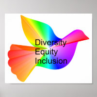 Diversity Equity Inclusion with rainbow peace dove
