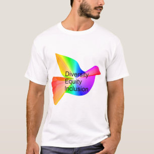 Diversity Equity Inclusion with rainbow peace dove T-Shirt