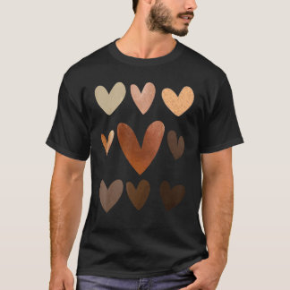Diversity Heart Skin Tones Black Pride Kindness Me T-Shirt