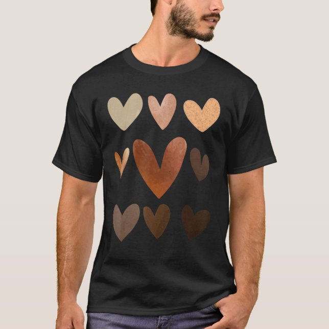 Diversity Heart Skin Tones Black Pride Kindness Me T-Shirt (Front)