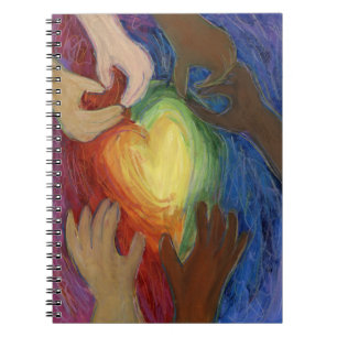 Diversity Hearts Hands Love Art Journal Notebook
