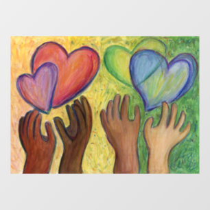 Diversity Hearts Inspirational DEI Window Cling