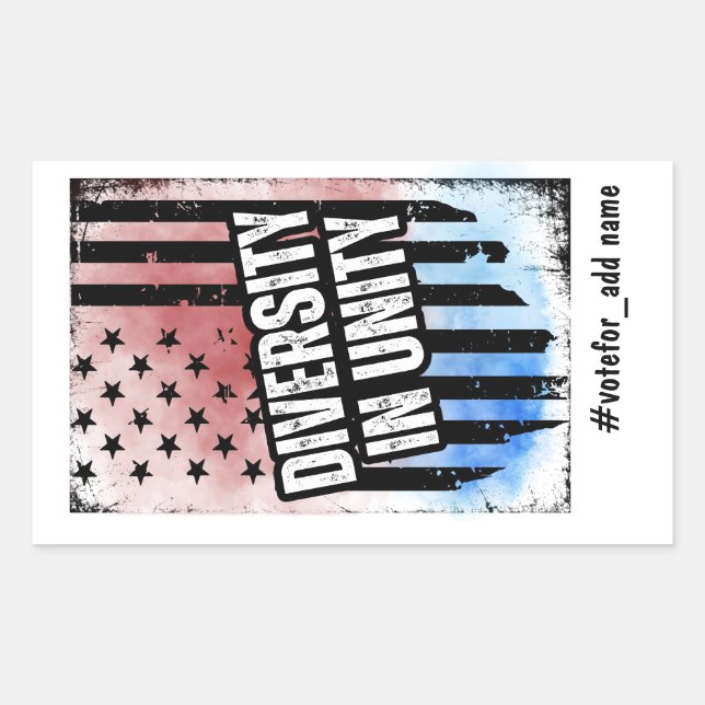 Diversity in Unity US 2024 Presidential Election  Rectangular Sticker (Front)