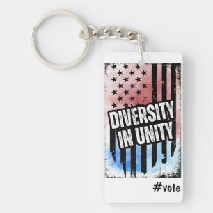 Diversity in Unity US Presidential Election Voting Key Ring