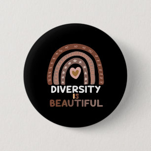 Diversity Is Beautiful Skin Tones Rainbow African 6 Cm Round Badge