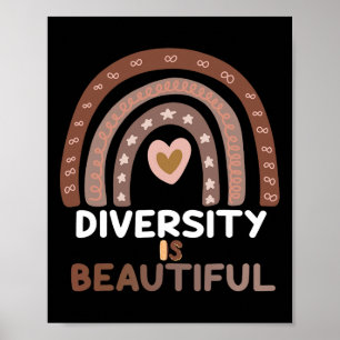 Diversity Is Beautiful Skin Tones Rainbow African Poster