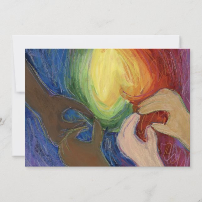 Diversity Love Hearts Hands Colourful Invitation (Front)