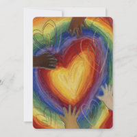 Diversity Love Hearts Hands Colourful Invitations