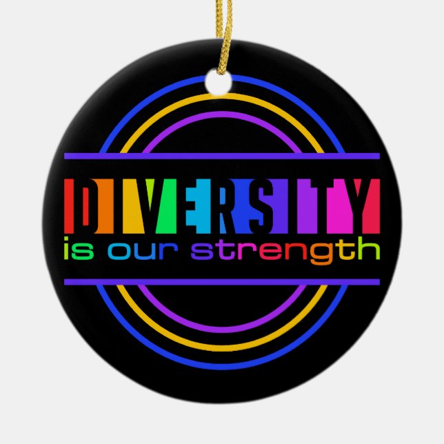 Diversity ornament, customise ceramic tree decoration (Front)