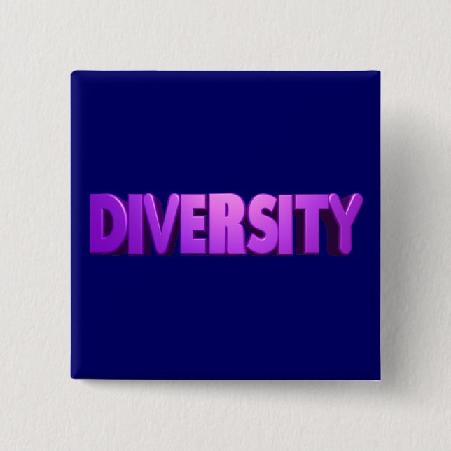 Diversity Purple Letters Square 15 Cm Square Badge (Front)