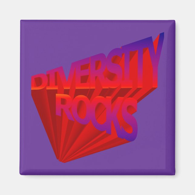 Diversity Rocks Magnet (Front)