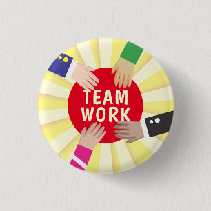 Diversity teamwork employee recognition award 3 cm round badge