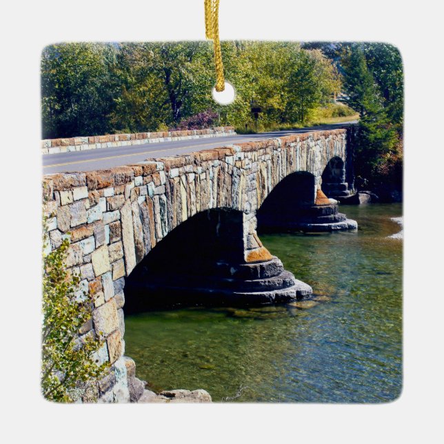 Divide Creek Bridge Ceramic Ornament (Front)