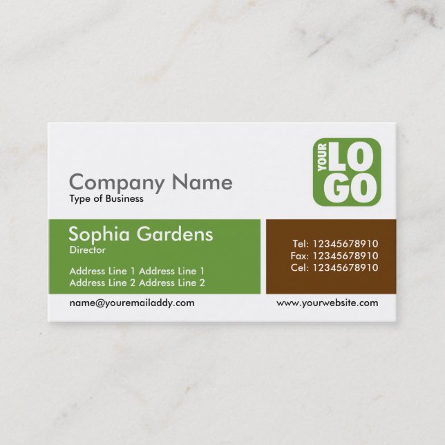 Divided Band - Avocado Green - Logo Business Card (Front)