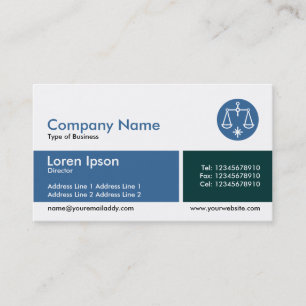 Divided Band Blue and Dark Green Business Card