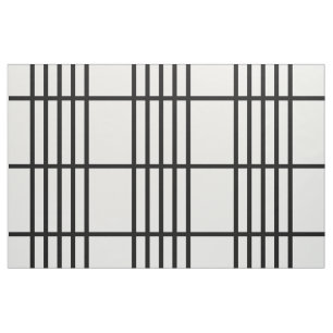 Divided Black Stripes Geometric Pattern Fabric