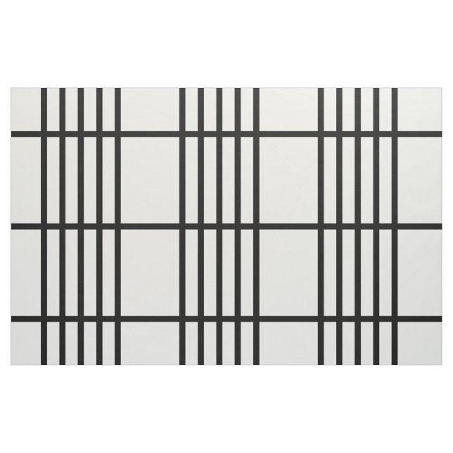 Divided Black Stripes Geometric Pattern Fabric (Yard)