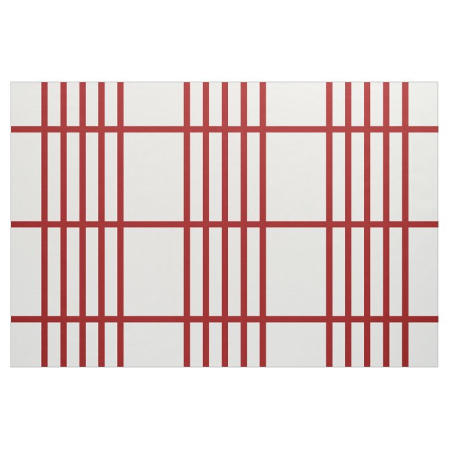 Divided Red Stripes Geometric Pattern Fabric (Yard)