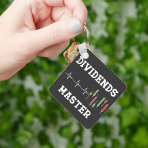 Dividends Master Candlestick Heart Beat  Key Ring