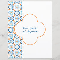 Divider Page for Blue Orange Spanish Tile Binder