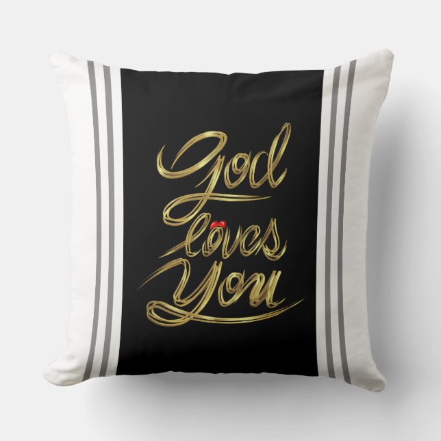 "Divine Affirmation in Gold" Cushion (Front)