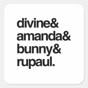 Divine Amanda Bunny and Ru Square Sticker