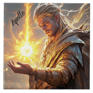Divine Apollo God of Sun and Light Altar Ceramic Tile