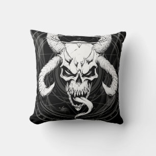 Divine Arcane Skull of Death Black Cushion