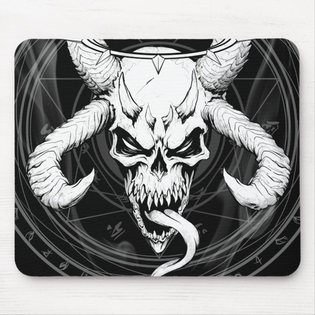 Divine Arcane Skull of Death Black Mouse Mat (Front)
