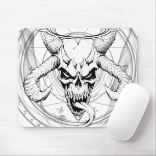 Divine Arcane Skull of Death White Mouse Mat