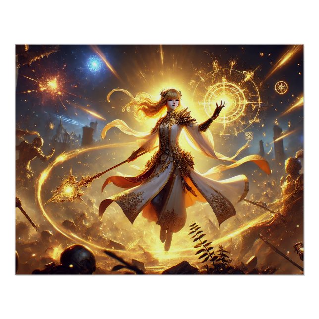Divine Battle Healer Posters – Strength Compassion (Front)