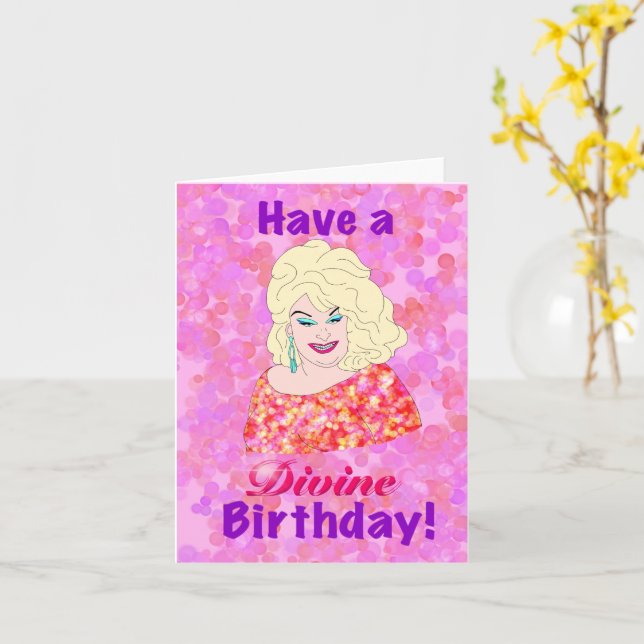 Divine Birthday Card (Yellow Flower)