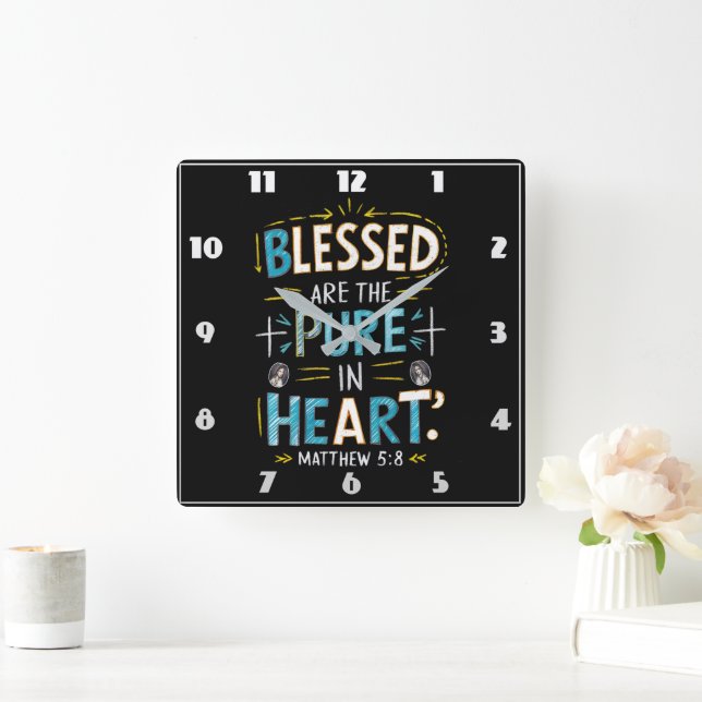 Divine Blessings: A Bible Verse Illumination Square Wall Clock (Home)