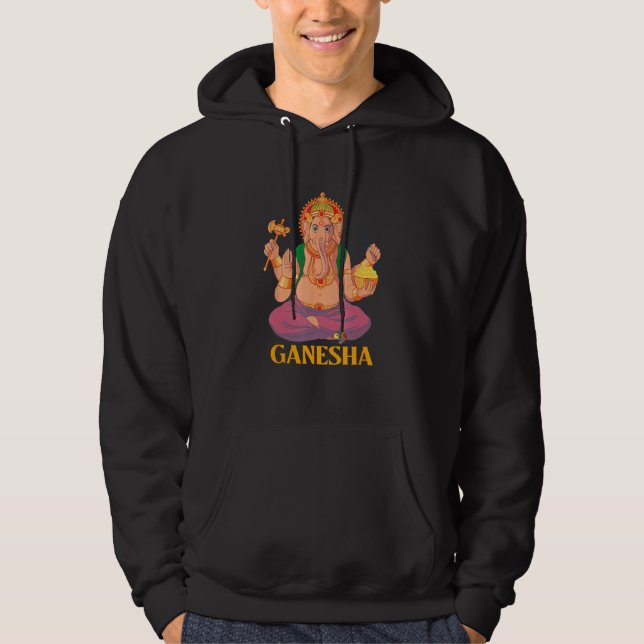 Divine Blessings Colorful Ganesha Hoodie (Front)