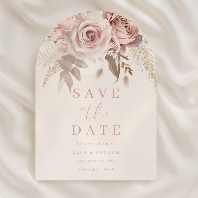 Divine Blush Floral Wedding Save The Date (Creator Uploaded)