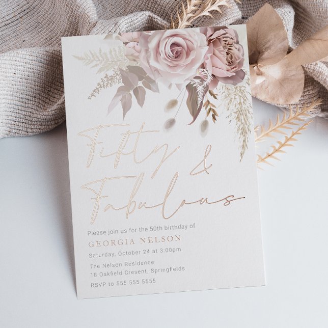 Divine Blush Rose Gold Foil 50th Birthday Party (Creator Uploaded)