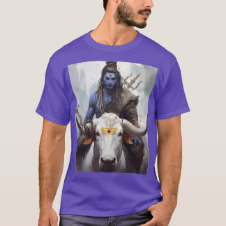 Divine Bond Lord Shiva and Nandi Artistry girl T-Shirt