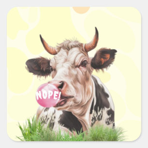 Divine Bovine Make Your Own Custom Square Sticker