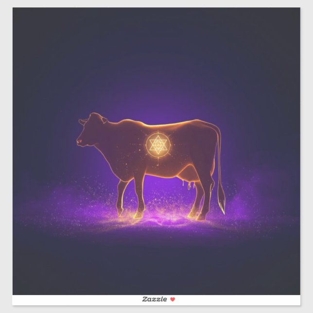 Divine Cow Silhouette | Govardhan Puja Spiritual (Sheet)