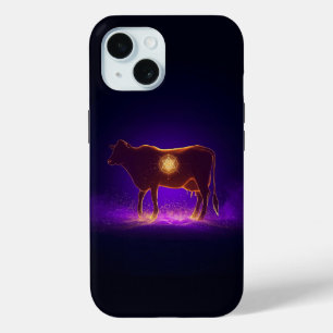 Divine Cow Silhouette   Govardhan Puja Spiritual iPhone 15 Case