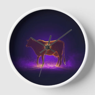 Divine Cow Silhouette   Govardhan Puja Spiritual Clock