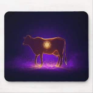 Divine Cow Silhouette   Govardhan Puja Spiritual Mouse Pad