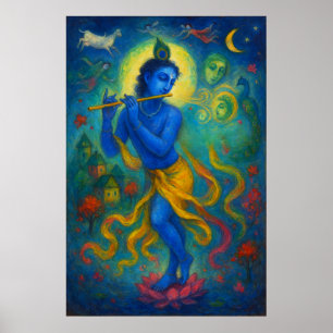 Divine Dance of Lord Krishna: Eternal Bliss Poster
