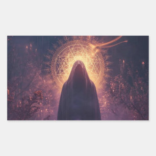 Divine Darkness – The Sacred Halloween Presence Rectangular Sticker